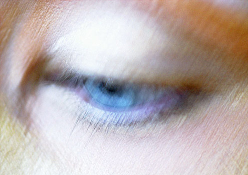 女人,蓝眼睛,俯视,模糊,特写