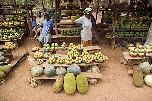 水果,市场,乌干达,非洲