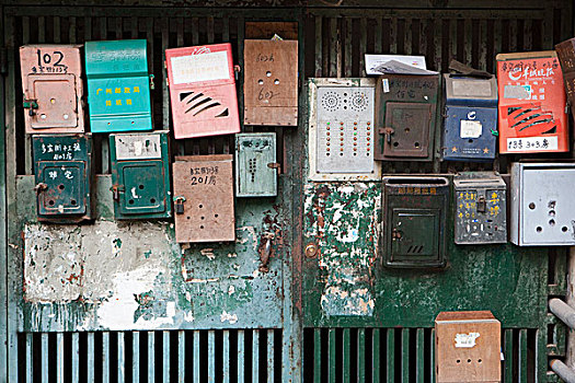 邮箱,户外,老,住宅,广州,中国