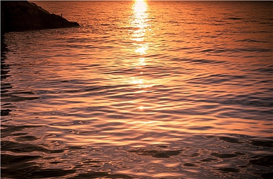 日落,地中海