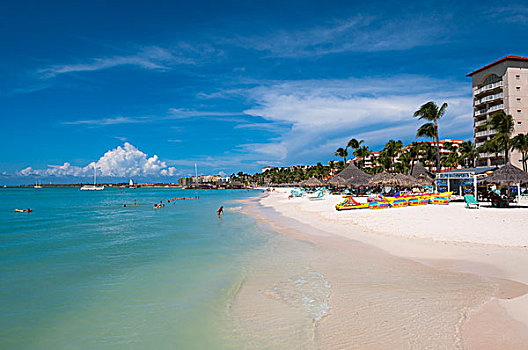胜地,海滩,棕榈海滩,阿鲁巴,安的列斯群岛,小安的列斯群岛,加勒比