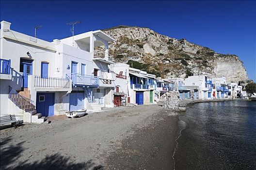 彩色,房子,旁侧,海洋,渔村,基克拉迪群岛,岛屿,希腊,欧洲