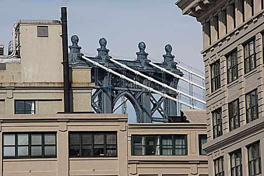 风景,天际线,曼哈顿,曼哈顿大桥,布鲁克林大桥,公园,纽约