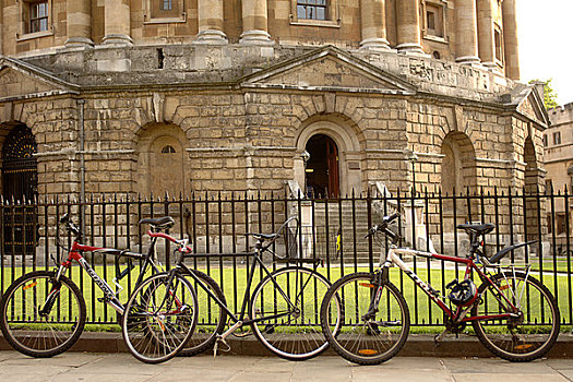 英格兰,牛津,自行车,栅栏,环绕,摄影,建筑,科学,图书馆,读,房间
