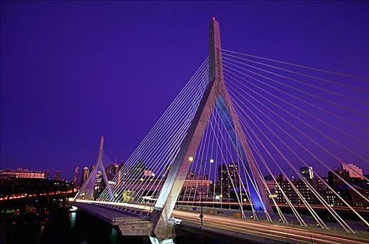 桥,河,山,波士顿,马萨诸塞,美国