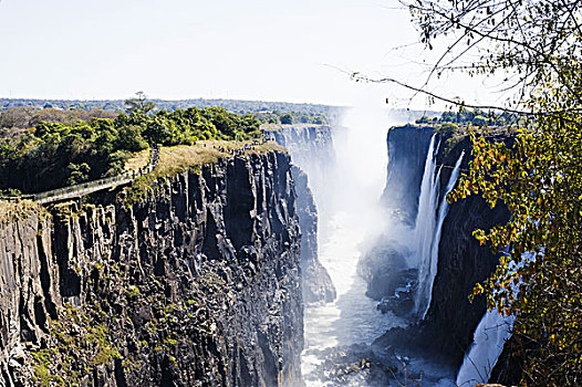 风景,维多利亚瀑布,赞比亚