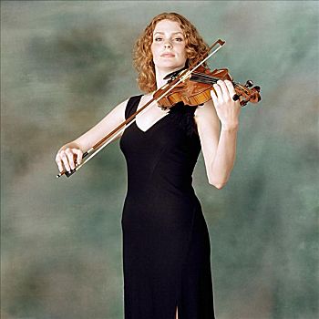 肖像,女性,小提琴手