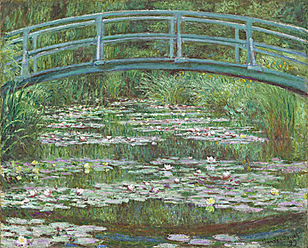 油畫人物植物樹林莫奈