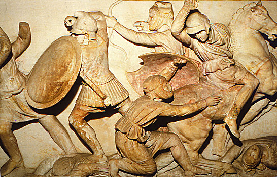 希腊人,争斗,波斯人,石棺,公元前4世纪,20世纪,艺术家,未知