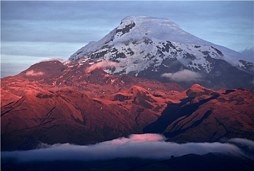 日落,气势,火山,厄瓜多尔