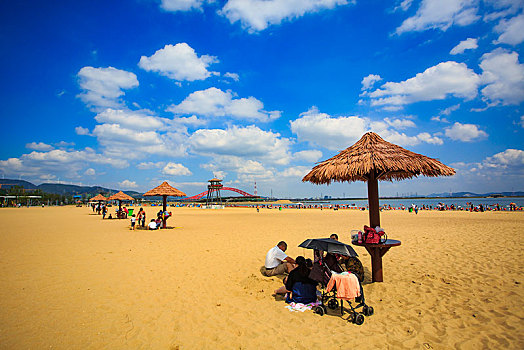 梅山湾沙滩公园,梅山湾,沙滩,休闲,白云,度假,海岸线,海,万人沙滩