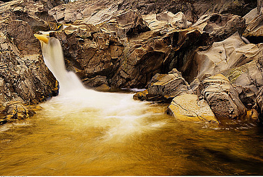 宽,河,瀑布,芬地湾国家公园,新布兰斯维克,加拿大