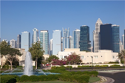 喷泉,湖,塔,迪拜,阿联酋