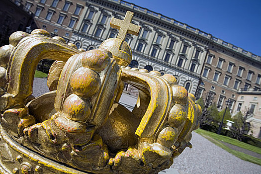 特写,皇冠,斯德哥尔摩,宫殿,瑞典