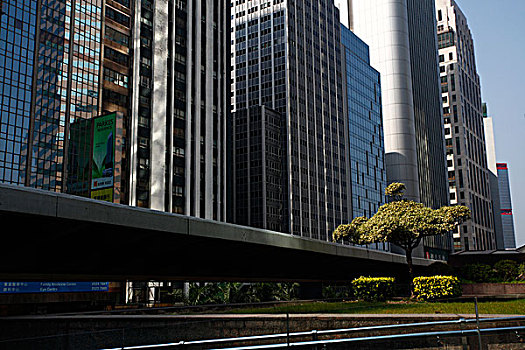 香港,商场,大厦,大楼,建筑,蓝天,国际金融中心二期,高架公路