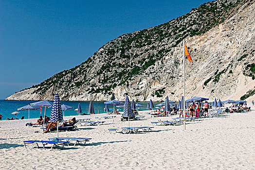 海滩,凯法利尼亚岛,希腊