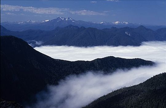 安第斯,顶峰,上方,云,山谷,南,国家公园