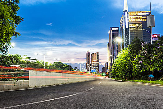 城市道路,现代,城市,黎明