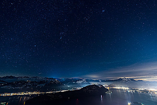 琉森湖,夜晚