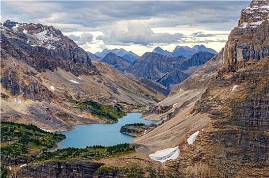 野外,风景,山脉,湖,艾伯塔省,加拿大
