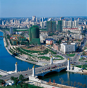 天津海河北安桥与河北区