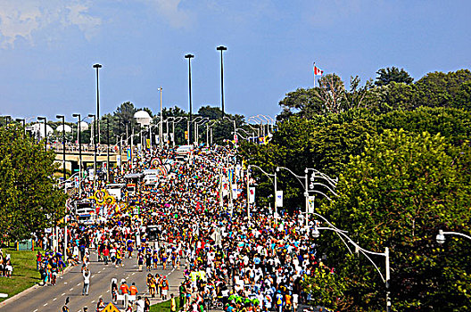 人,加勒比节,游行,多伦多,湖岸,大道,安大略省,加拿大,2008年