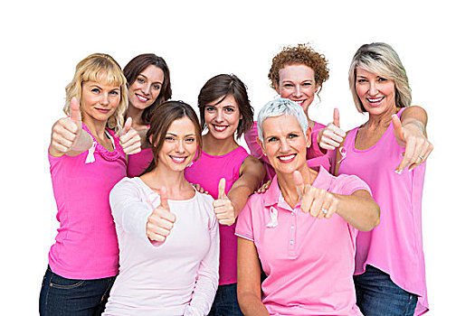 乐观,女人,姿势,穿,粉色,乳腺癌