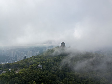 广东惠州高榜山挂榜阁云海航拍风光