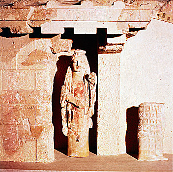模型,古老,雅典娜神庙,公元前6世纪,艺术家,未知