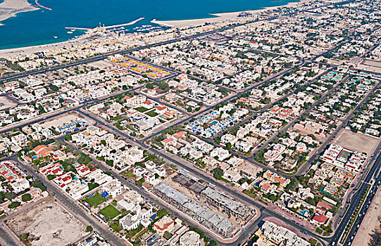 航拍,附近,家,靠近,市区,迪拜,阿联酋
