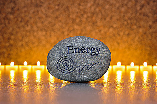 能量,禅,石头,标签,蜡烛