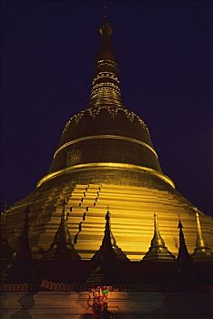 缅甸,巴格,黄昏