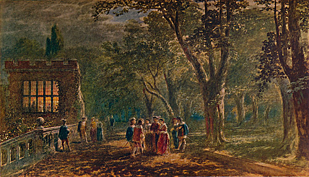 夏天,夜晚,平台,1875年,艺术家