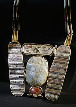 甲壳虫,胸饰,链子,古埃及,朝代,11世纪