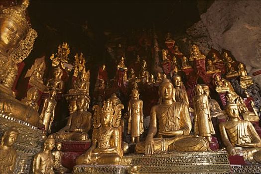 缅甸,掸邦,佛像,室内