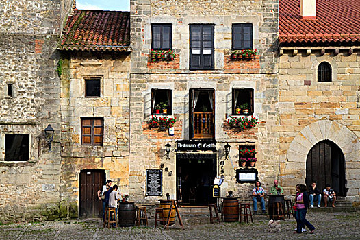 餐馆,乡村,桑蒂亚纳德尔玛卢,坎塔布里亚,西班牙