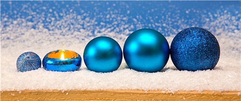 蓝色,圣诞节,彩球,隔绝