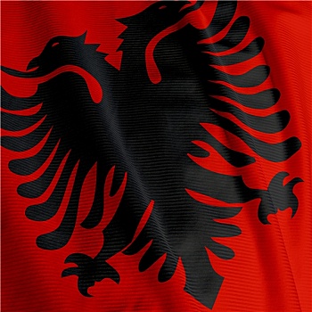阿尔巴尼亚,旗帜,特写
