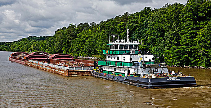 托船,驳船,水系,密西西比,美国