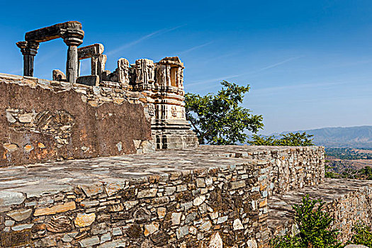 毁坏,庙宇,堡垒,复杂,拉贾斯坦邦,印度,亚洲