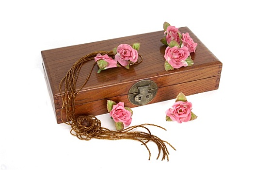 木盒,玫瑰,项链
