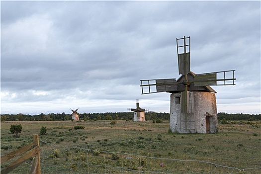 风车,地点,哥特兰岛,瑞典
