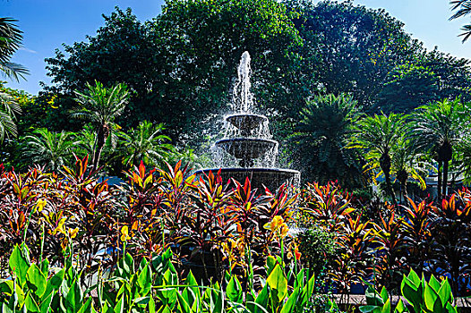 喷泉,堡垒,圣地亚哥,公园,马尼拉市中市,马尼拉,吕宋岛,菲律宾