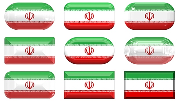 玻璃,扣,旗帜,伊朗