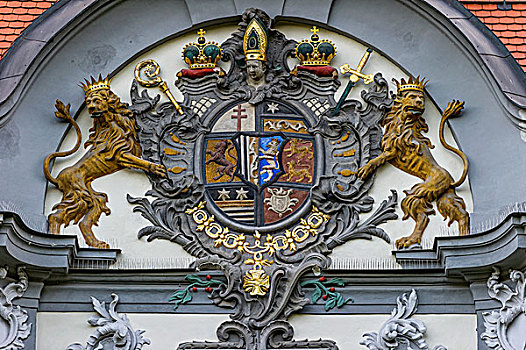 盾徽,王子,住宅,奥格斯堡,斯瓦比亚,巴伐利亚,德国,欧洲