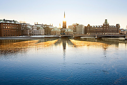 瑞典,斯德哥尔摩,风景,地区,俯视,运河