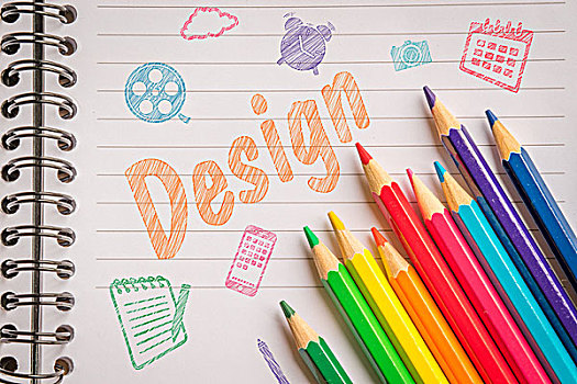 设计,素描,彩色,铅笔,直线,纸