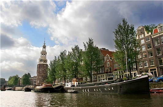船,老,历史,房子,阿姆斯特河,城市,运河,阿姆斯特丹