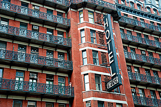建筑,著名,酒店,切尔西,曼哈顿,纽约,美国