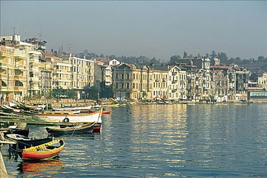 泊船,港口,建筑,水岸,伊斯坦布尔,土耳其